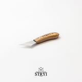 Stryi 40 mm angled carving knife from Canadian Distributor Northwest Passage Tools