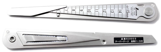 Shinwa 1-15mm Stainless Steel Taper Gauge with Metal Case from Northwest Passage Tools
