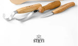 Stryi 3 piece spoon carving tool set in wooden box  from Canadian Distributor Northwest Passage Tools