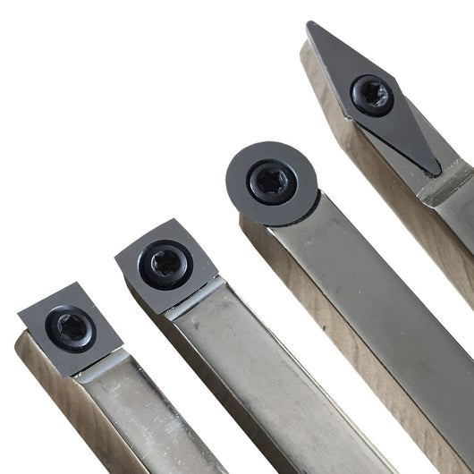 Carbide replacement cutters for woodturning tools